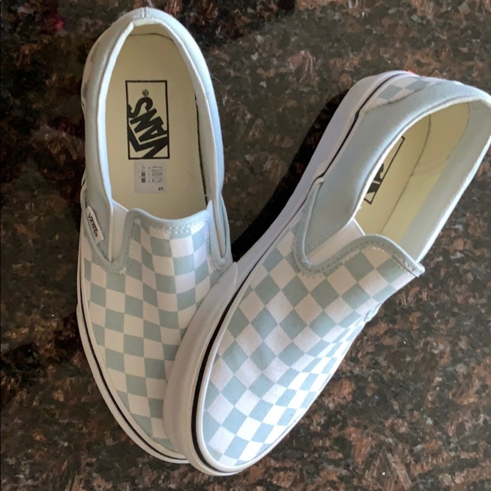 Blue checkered vans